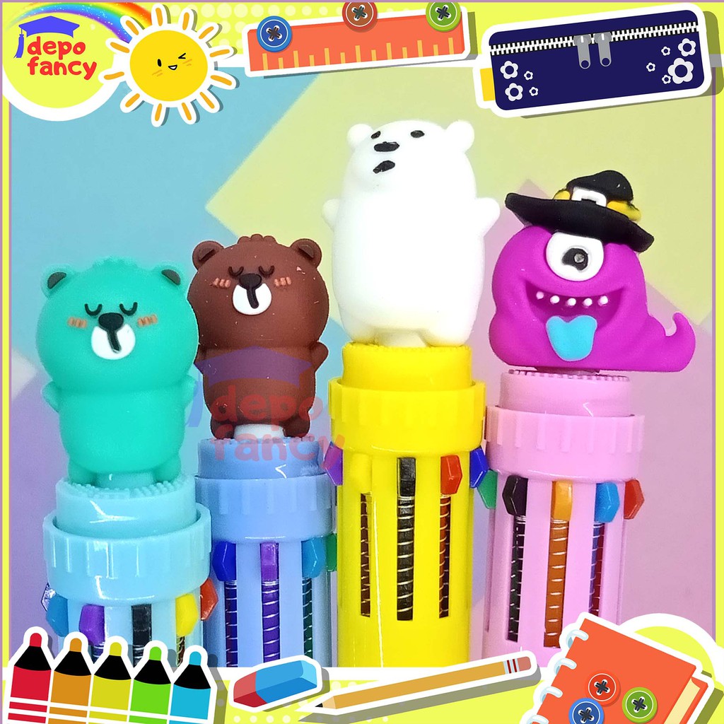 

Bulpoin / Balpen / Ballpoint / Pen / Bulpen / Balpen Kepala Boneka 10 Warna Lucu BP-654
