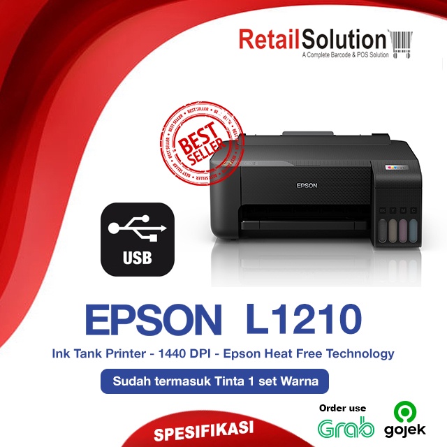 Jual Printer Infus Tanki Warna A4 Epson L1210 Pengganti Epson L1110 L310 Shopee Indonesia 0648