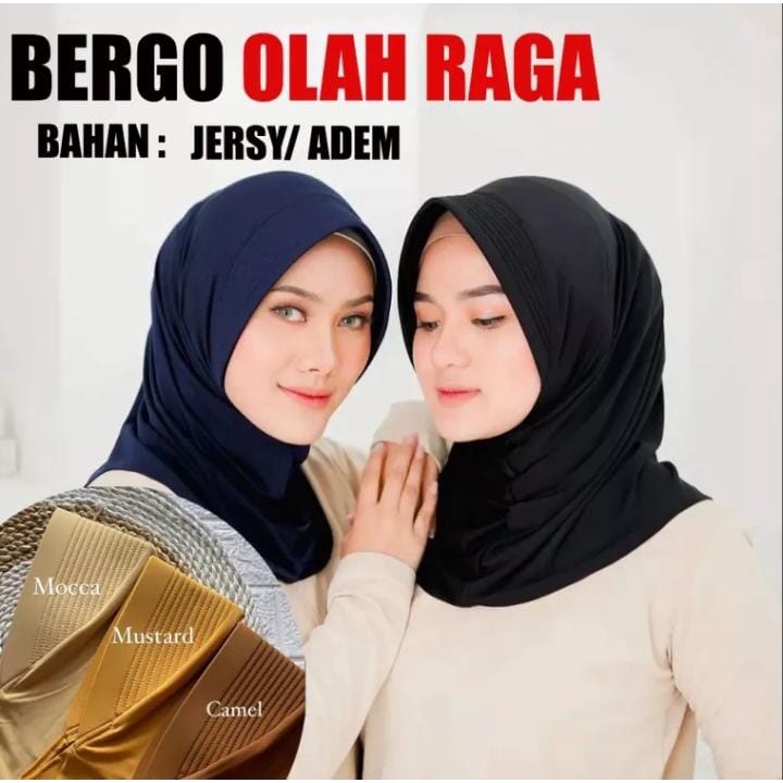 Hijab Sporty Instan Bahan Jersey | Kerudung Sekolah Instan Polos Spandek Olahraga | Jilbab Bergo Sport Instant Jersey High Quality Murah