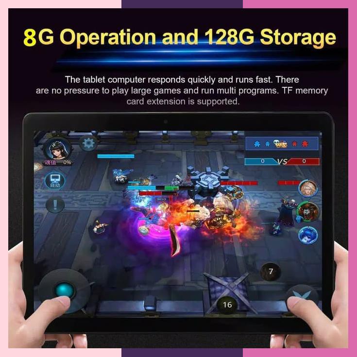 Tablet Ram 8Gb 128 G Pc Android 10.1 Inch Ten Core 4G Gsm Network Wifi Gold