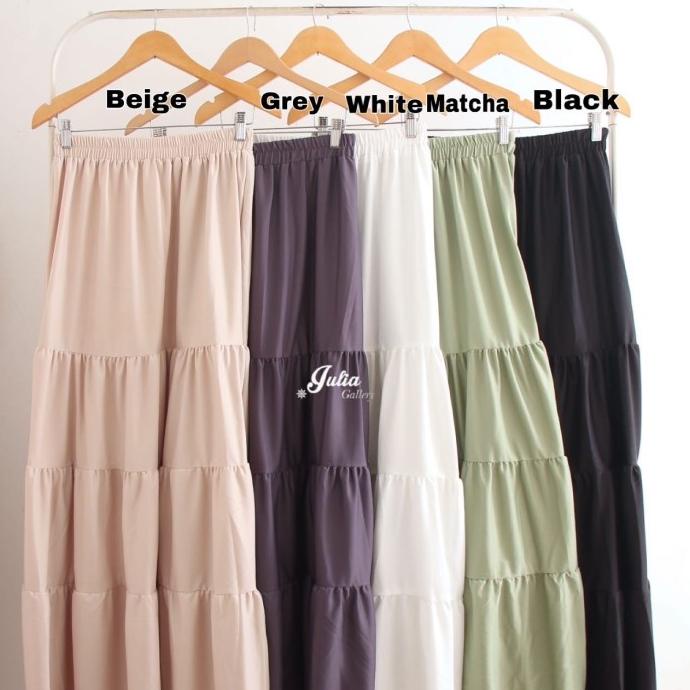 Rok panjang kekinian muslim remaja wanita ruffle skirt tumpuk terbaru _Termurah?Promo