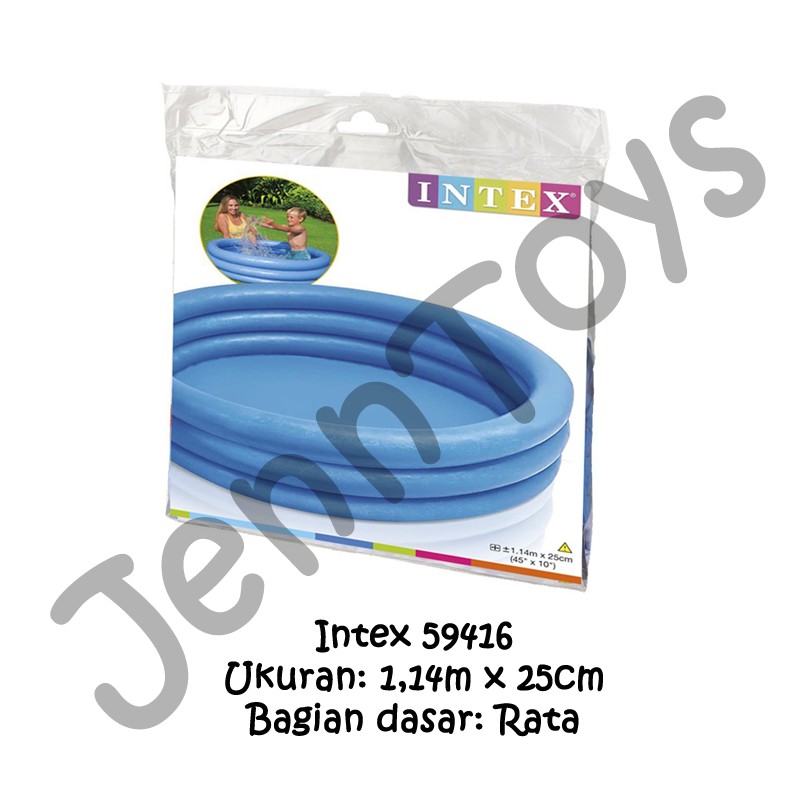 JennToys - Kolam Renang Anak Mandi Bola Rubber Pool Crystal Blue 114 x 25 Cm - INTEX 59416