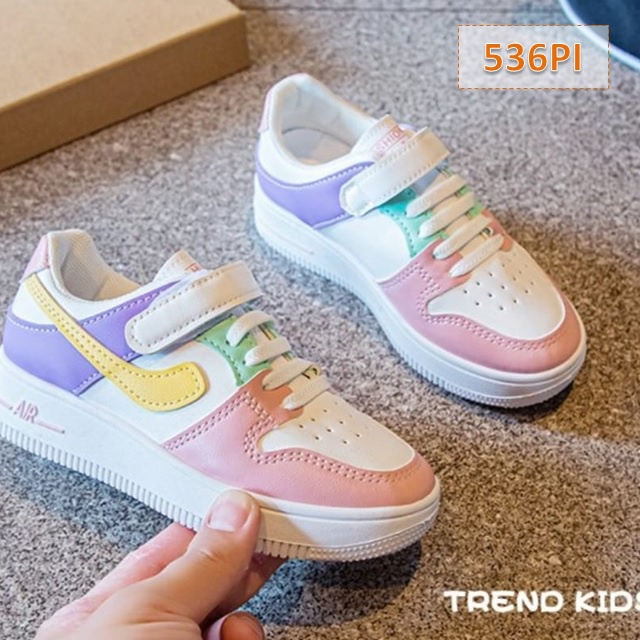 Sepatu Sneakers Anak OXN Cewek Cowok Abu Tosca Pink (536)