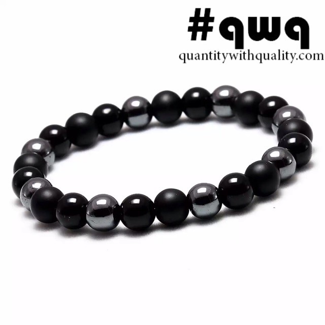 gelang kekinian onyx blustin blackstone badar besi natural 8mm 10mm