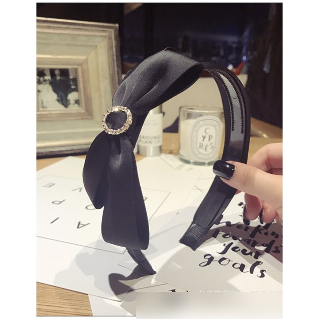 LRC Bando Elegant Bowknot Decorated Pure Color Hair Hoop F21507