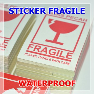 Sticker Fragile / Stiker Awas Barang Pecah Belah Ukuran 5