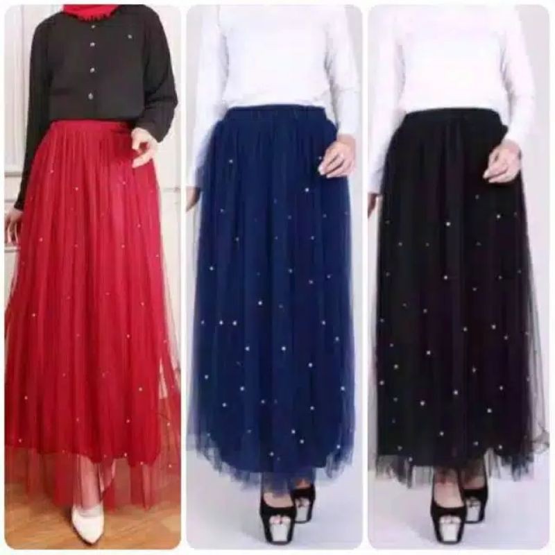 ROK TUTU MUTIARA PANJANG / ROK MUTE DEWASA / ROK TILE MUTIARA DEWASA