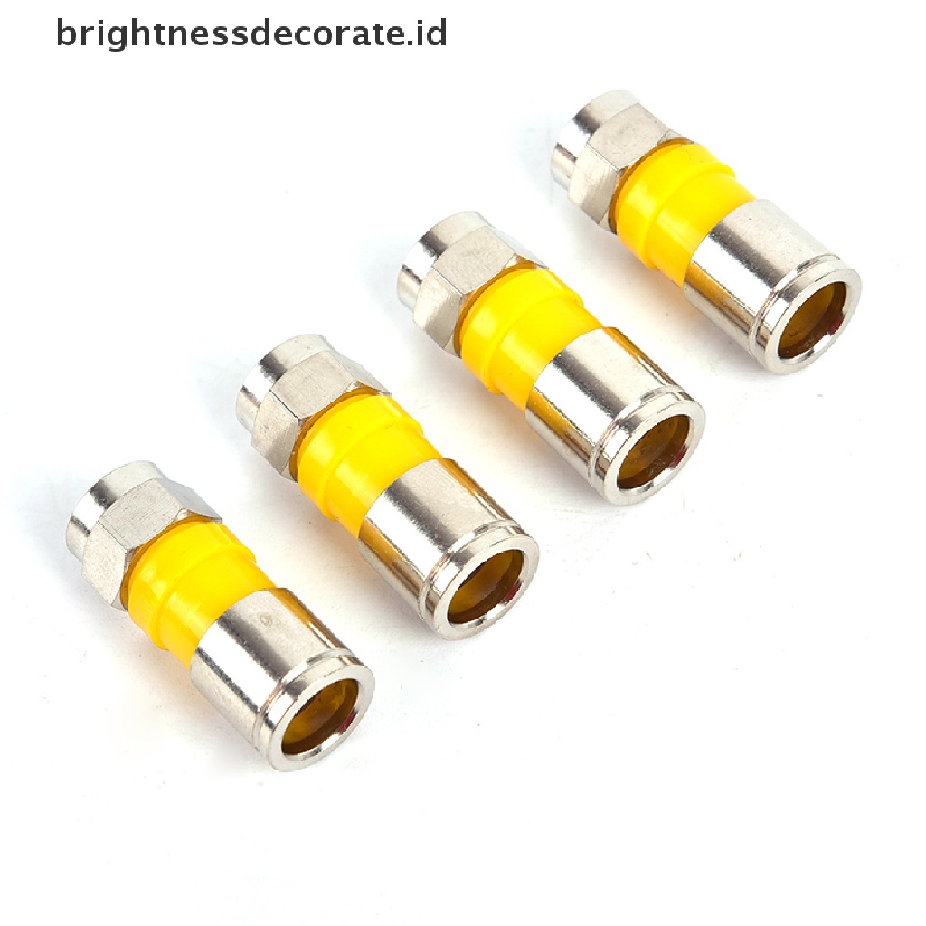 10pcs Rg6 Konektor Kompresi Tipe F Ukuran 2.8cm