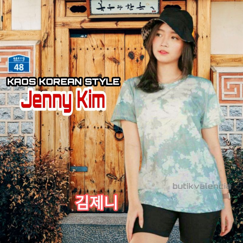 Kaos Tie Dye Wanita Jenny Kim Lengan Pendek Baju T-Shirt Atasan Fashion Distro Korean Style Perempuan Kekinian