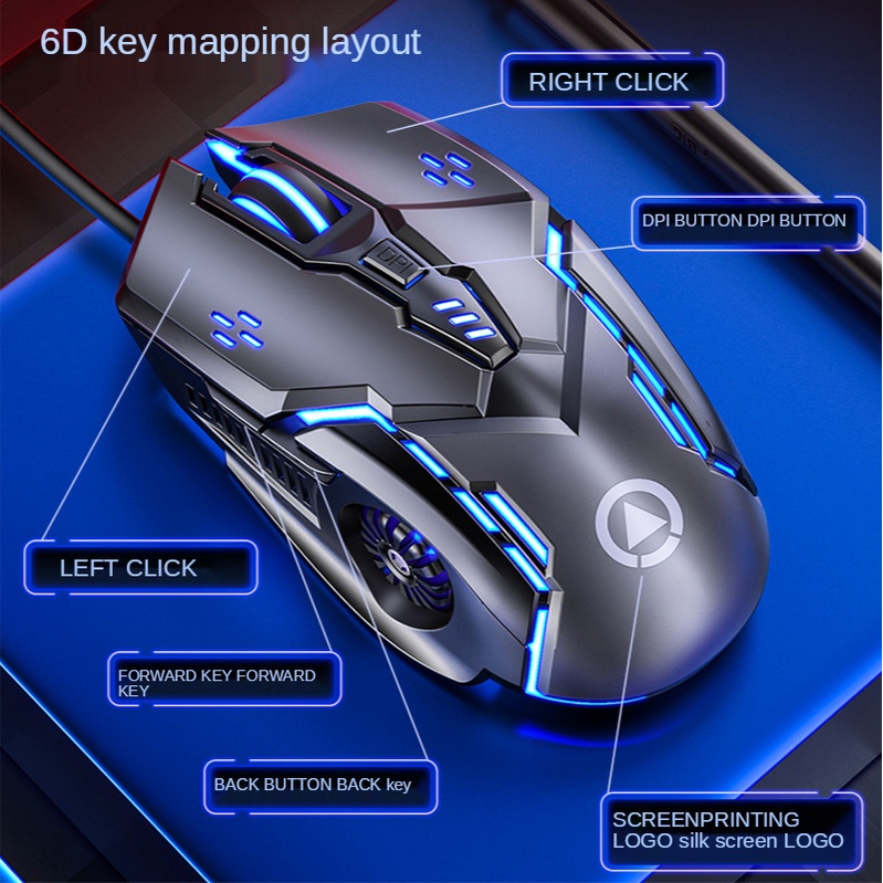 G5 Mouse Kabel Luminous Game E-sports Aksesoris Komputer Desain Ergonomis Merasakan Mekanik Cahaya Pernafasan Warna-Warni