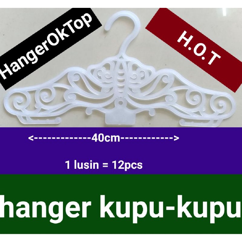 Hanger Batik Putih/kupu-kupu batik - Putih( 1lusin )