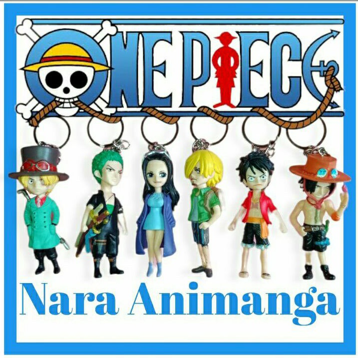 Nara Animanga Action Mini Figure Keychain Gantungan Kunci Motor Mobil Anime One Piece Vol 18 Luffy Z