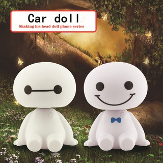 Boneka Robot Baymax Kepala Goyang Untuk Dekorasi Dashboard Mobil