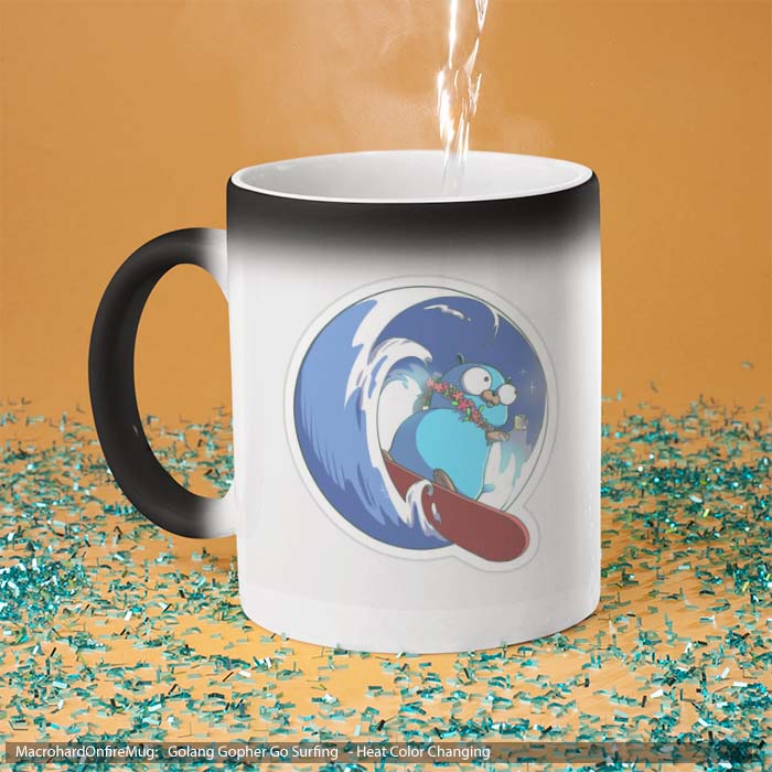 Mug Magic Golang Gopher Go Surfing