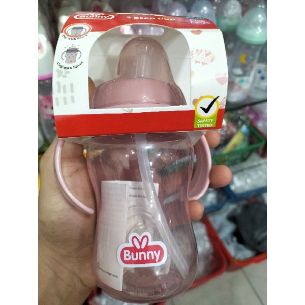 Botol Susu 2 Fungsi Bunny Duckbil +Straw Drink +Pegangan250Ml