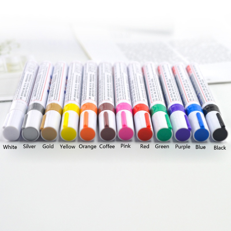 SIY  12 Colors Epoxy Resin Drawing Pen Gold Leafing Point Pen Marker Acrylic Paint Highlights Metallic Permanent Markers Kit