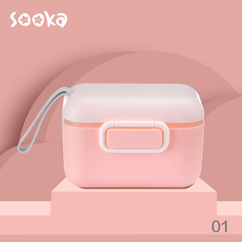 SOOKA Tempat Kotak Wadah Penyimpanan Susu Bubuk Bayi Portabel + Sendok Sealed Anti Tumpah 400 ML 800 ML BPA Free SK-ECC1073