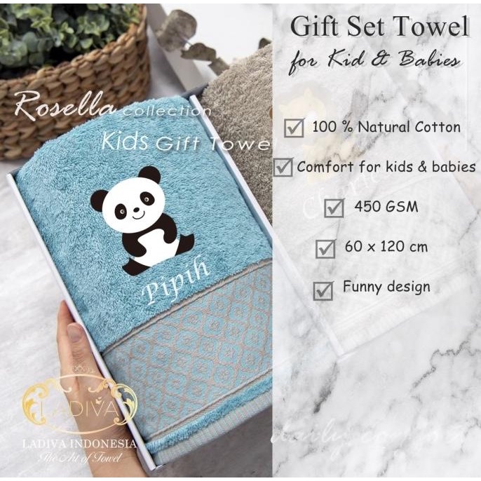 KADO Anak / Baby Born - Hampers Box Set Single Towel with Custom Nama