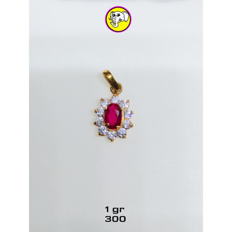 liontin emas, liontin emas lady di, liontin emas lady di permata merah putih