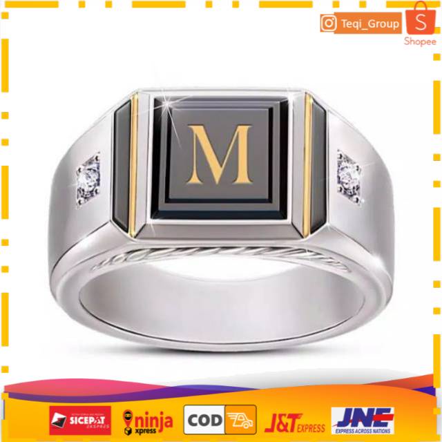 CINCIN PRIA SILVER ELEGAN | CINCIN INISIAL KARAKTER HURUF TQR-E.7C