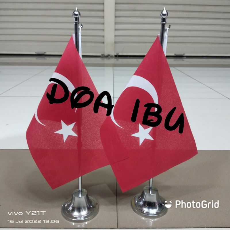 

best seller tiang stenlis meja+bendera TURKY ready stock