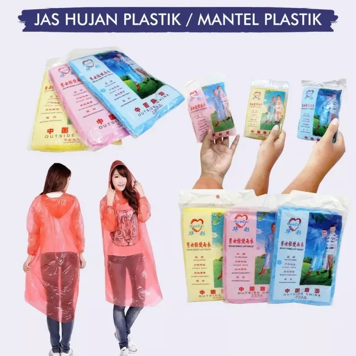 Jual Jas Hujan Plastik Sekali Pakai Jas Hujan Ponco Shopee Indonesia