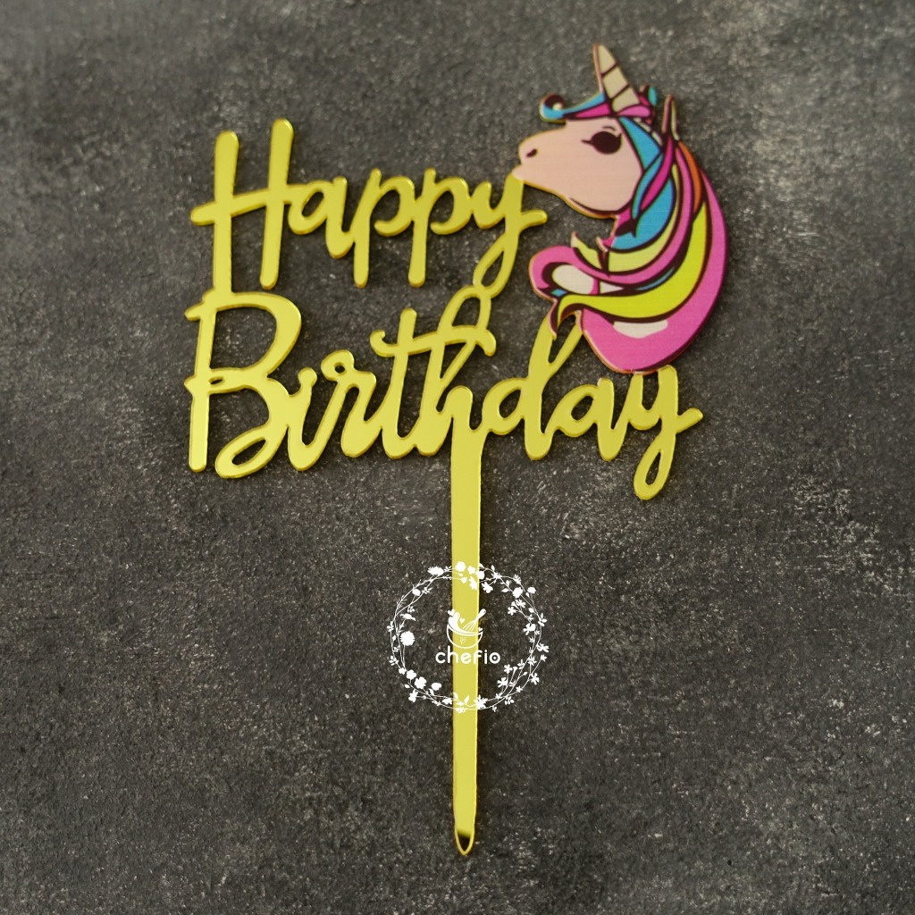 Cake Topper Happy Birthday Anak Super Heroes Unicorn / Action Figure