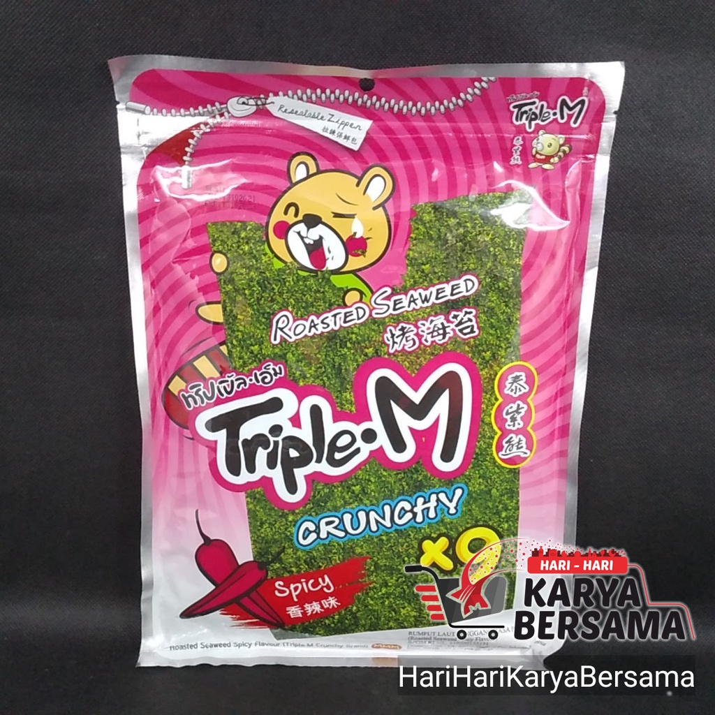 

RUMPUT LAUT TRIPLE M ROASTED SEAWEED SPICY FLAVOUR 9'S X 5GR