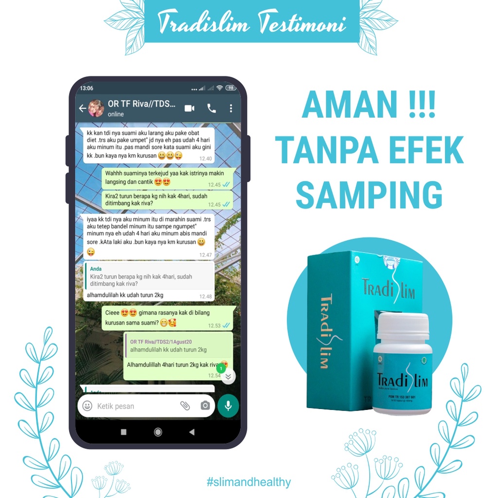 PROMO!! OBAT DIET PENURUN BERAT BADAN HERBAL TRADISLIM ISI 30 CAPS-4
