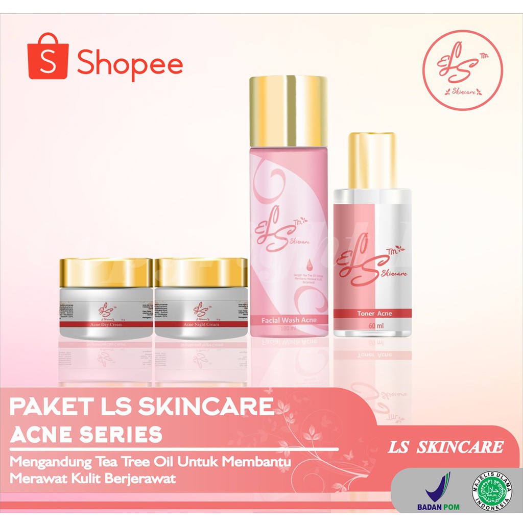 LS Skincare BPOM Acne Series Cream Pemutih Wajah (ELSTM) Khusus Berjerawat dan Komedo