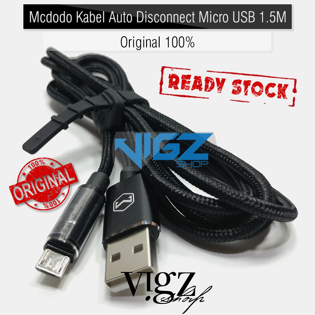 Mcdodo Kabel Auto Disconnect Micro USB 2A 1.5M QC 3.0 Original