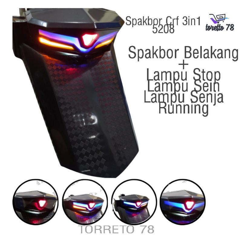 Spakbor Belakang + Stoplamp Lampu Stop 3in1 Crf 150 Projie Running