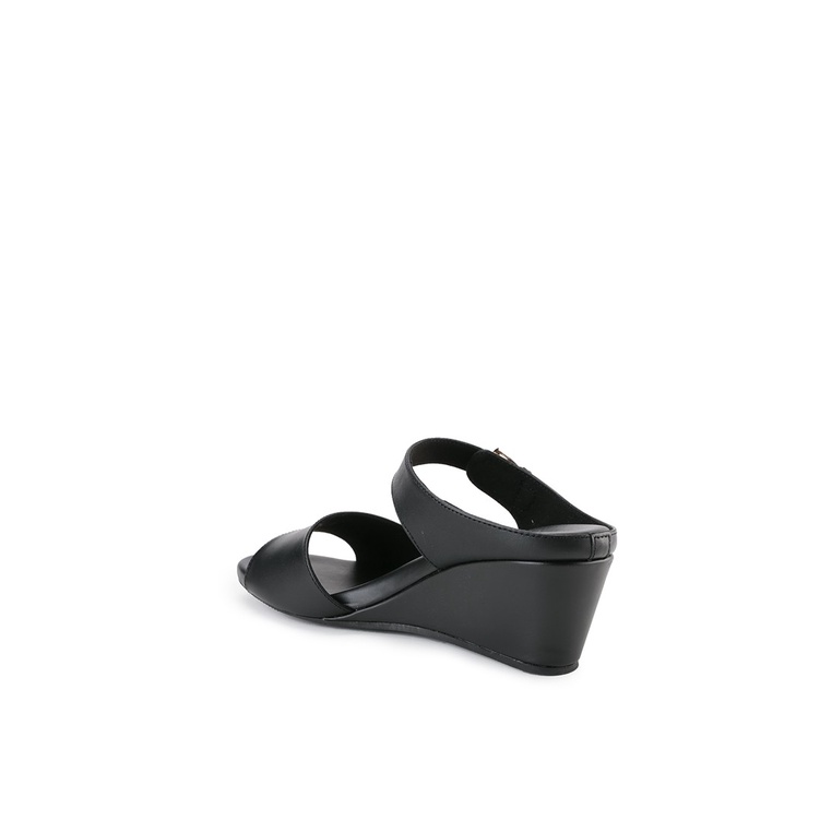 SANDAL WEDGES KULIT HUSH PUPPIES WANITA ORIGINAL TERBARU HITAM HW40