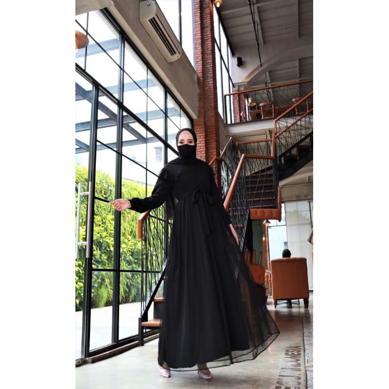 HANNAH POLKADOT Gamis lebaran pesta muslimah