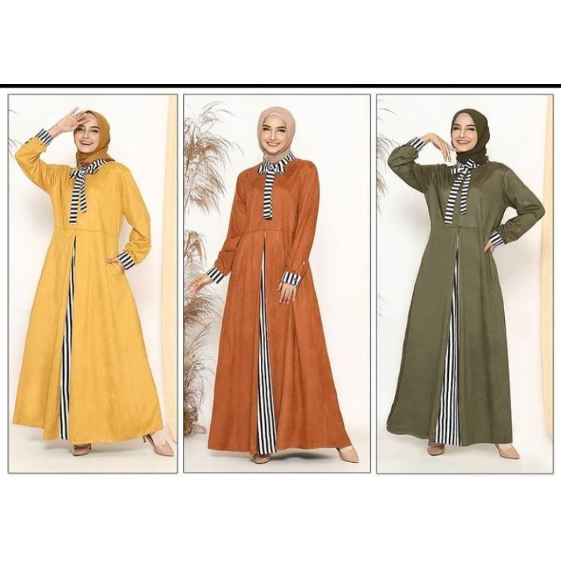 Gamis Suede Kombinasi By Epic, Mayzoy