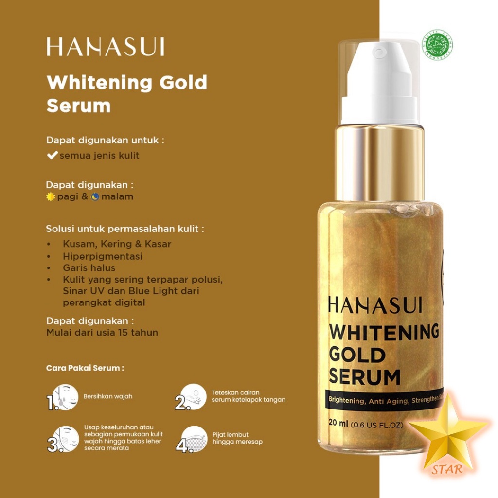 ORIGINAL HANASUI SERUM WAJAH VITAMIN C / COLLAGEN / ANTI ACNE / WHITENING GOLD 20 ML