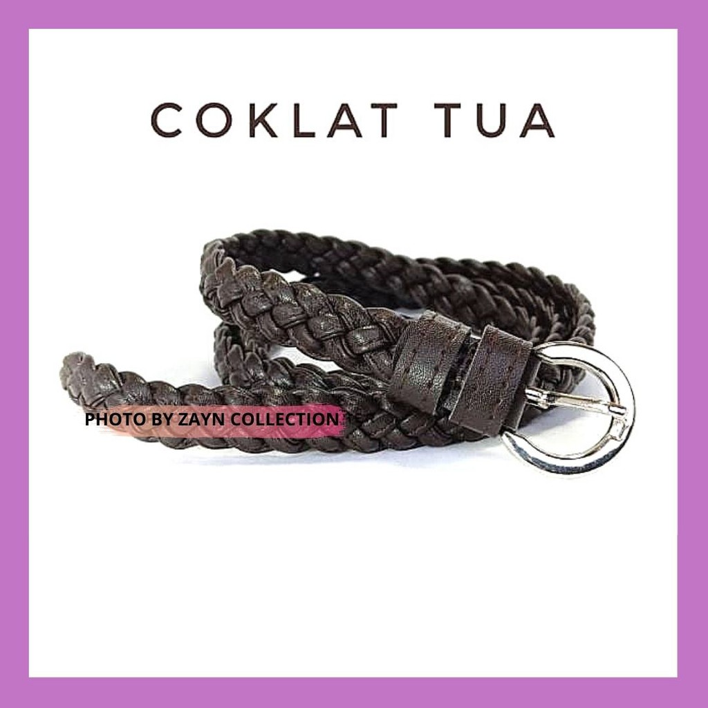 Ikat Pinggang Wanita Gesper Rajut Kecil Jalinan Belt Strap Kepang Anyaman Bahan Tambang Cantik