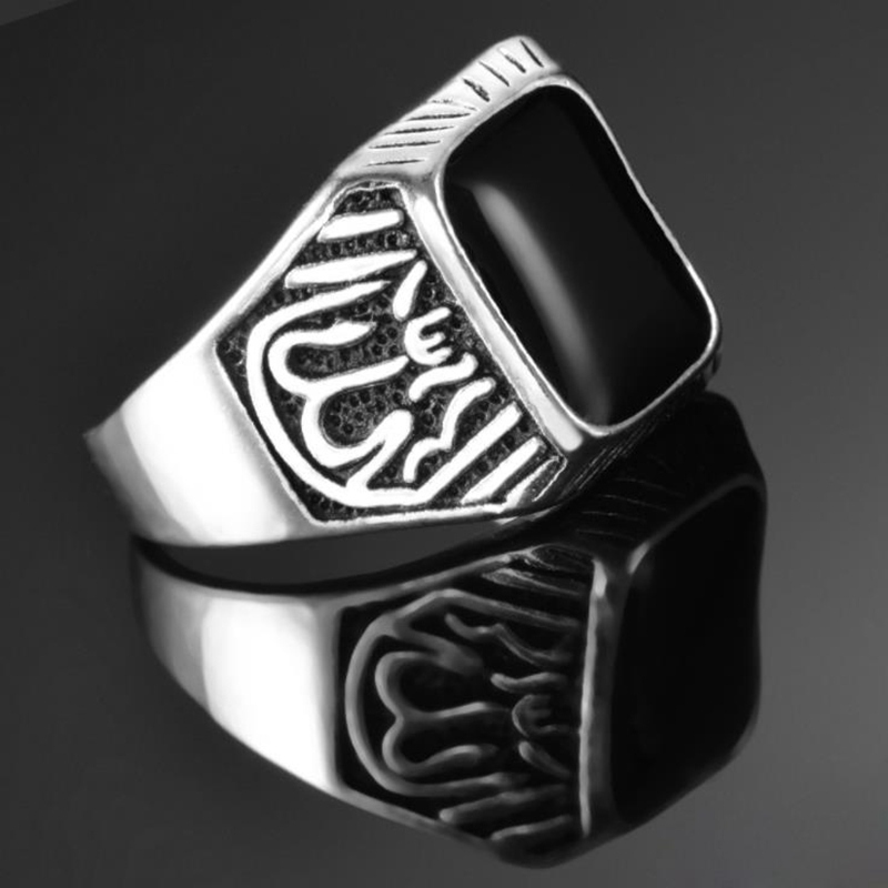 [X C Jewelry] Hip Hop Rock Fashion Pria Cincin Permata Hitam Aksesoris Perhiasan Pesta
