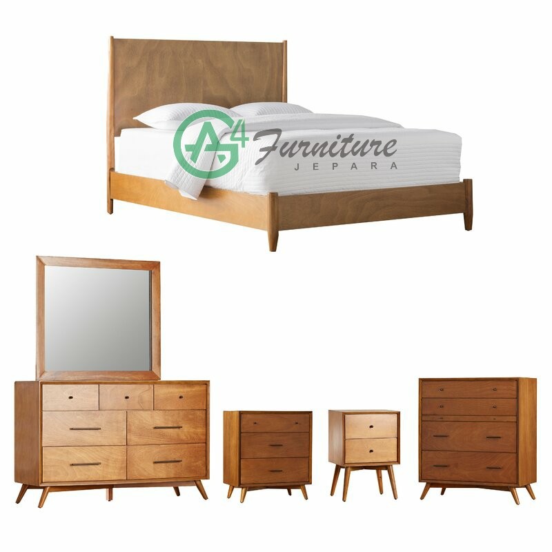 Set Kamar Tidur Minimalis Modern - Kayu Jati