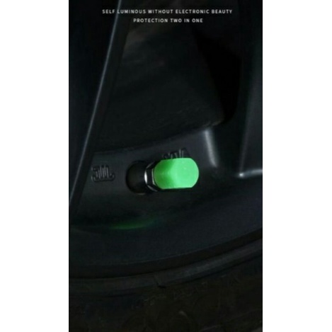 Sepasang 2Pcs Penutup Tutup Pentil Nyala New Glow In The Drak Untuk Ban Motor dan Mobil Universal