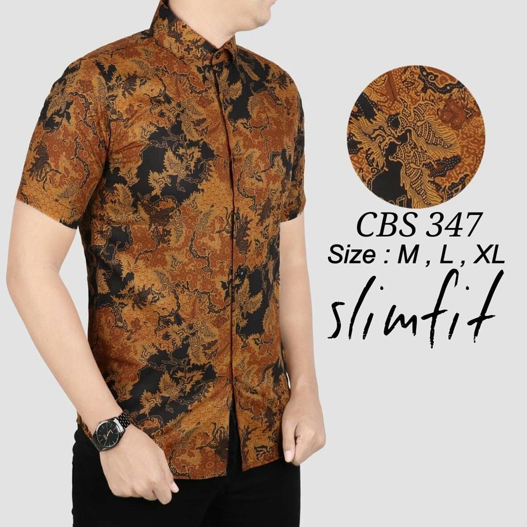 BAJU PRIA/COWOK KEMEJA BATIK PREMIUM SLIMFIT LENGAN/TANGAN PANJANG/PENDEK
