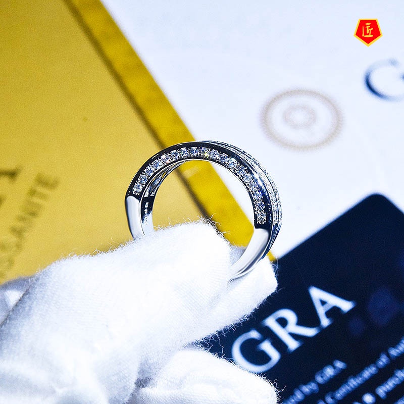 [Ready Stock]Simple Luxury Micro-Inlaid Diamond Ring