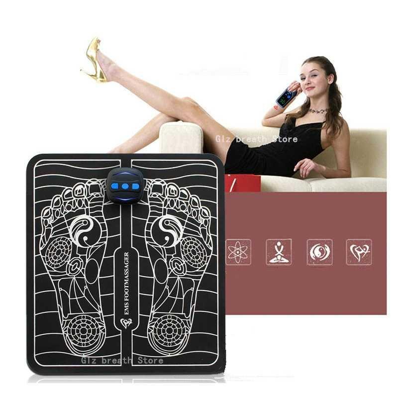 Pemijat Kaki Elektrik USB Rechargeable Pulse EMS Muscle Mat - EMS15 - Black