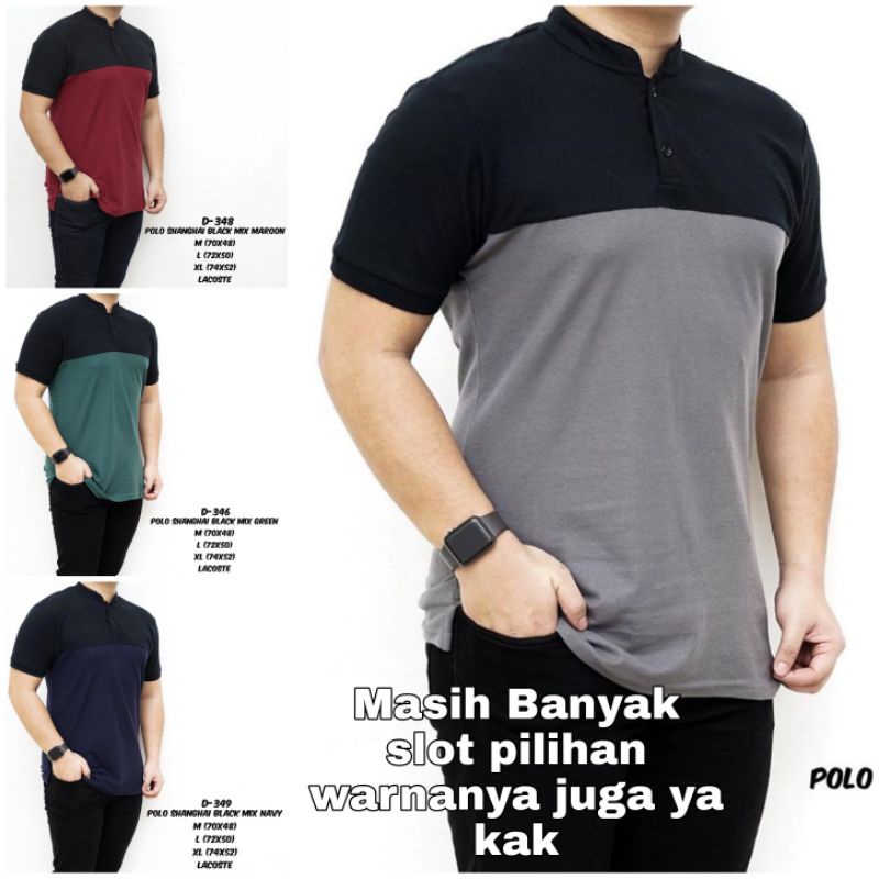 Kaos Pollo Kombinasi Kerah Sanghai / Kaos Polo Pria Kerah Sanghai / Kaos Polo Distro / Kaos Polo San