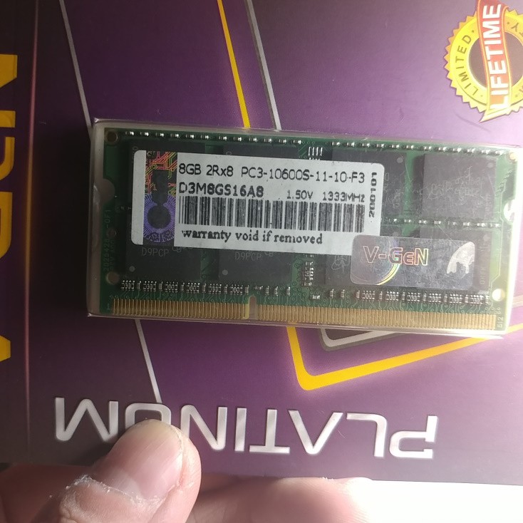 Sodimm Vgen V-gen Platinum 8GB DDR3 10600 1333 resmi