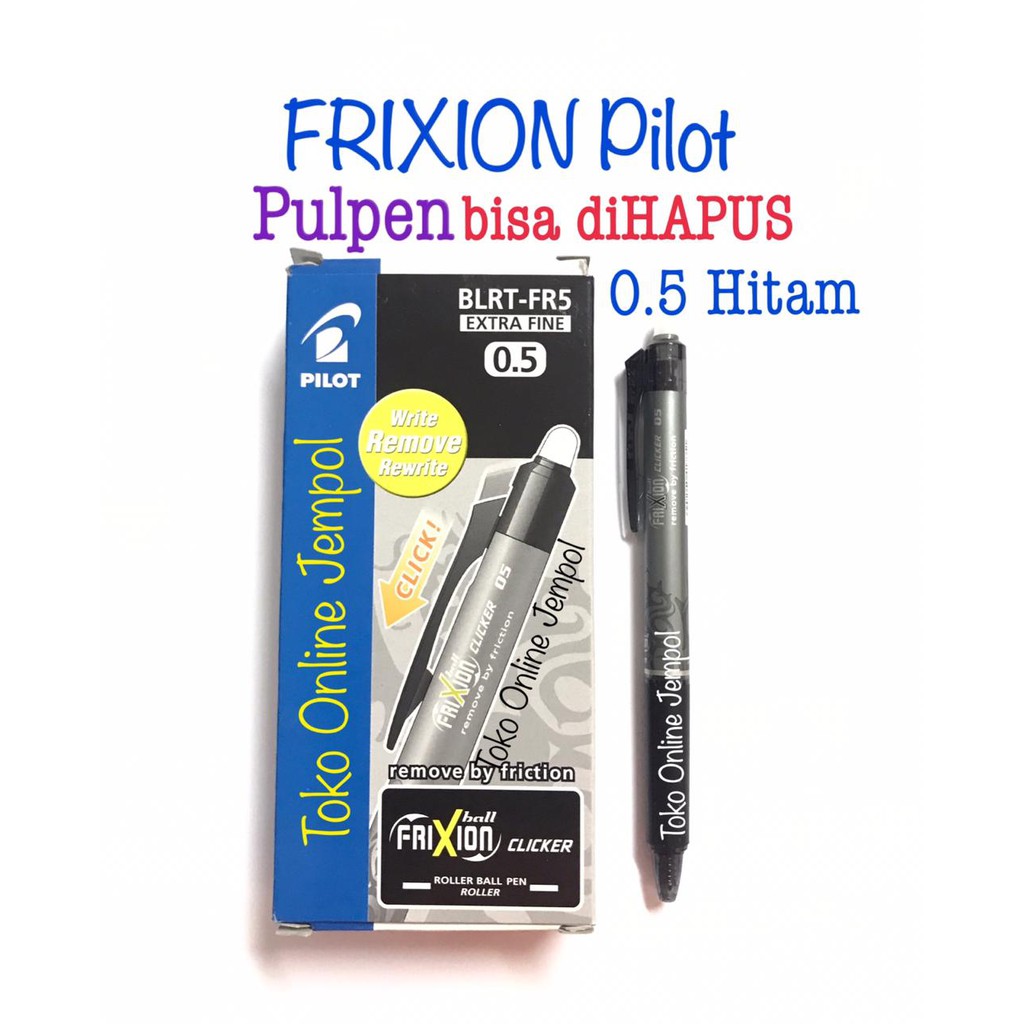 

0.5 HITAM Pulpen Frixion CLICKER Erasable bisa hapus dihapus Pilot ATK1097PL
