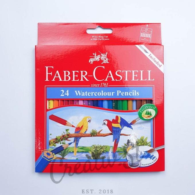 

(BISA COD) Pensil 24 Warna Aquarel Water Colour Faber Castell BIG SALE Kode 1353