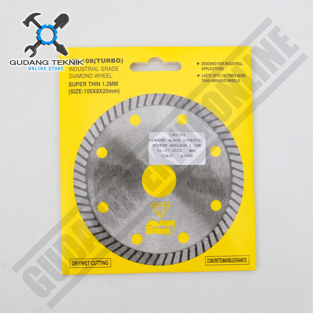 Diamond Wheel Nikken Resibon NR 108 TURBO DBL1104 SUPERTHIN - Mata Potong Keramik-Granit-Marble 1.2mm