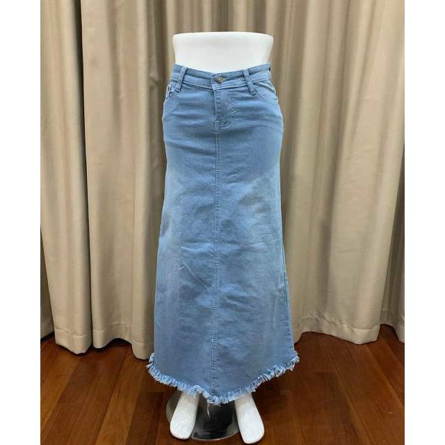 Rok Panjang Jeans / Rok Rumbai / Rok Rawis / Rok Jeans Panjang