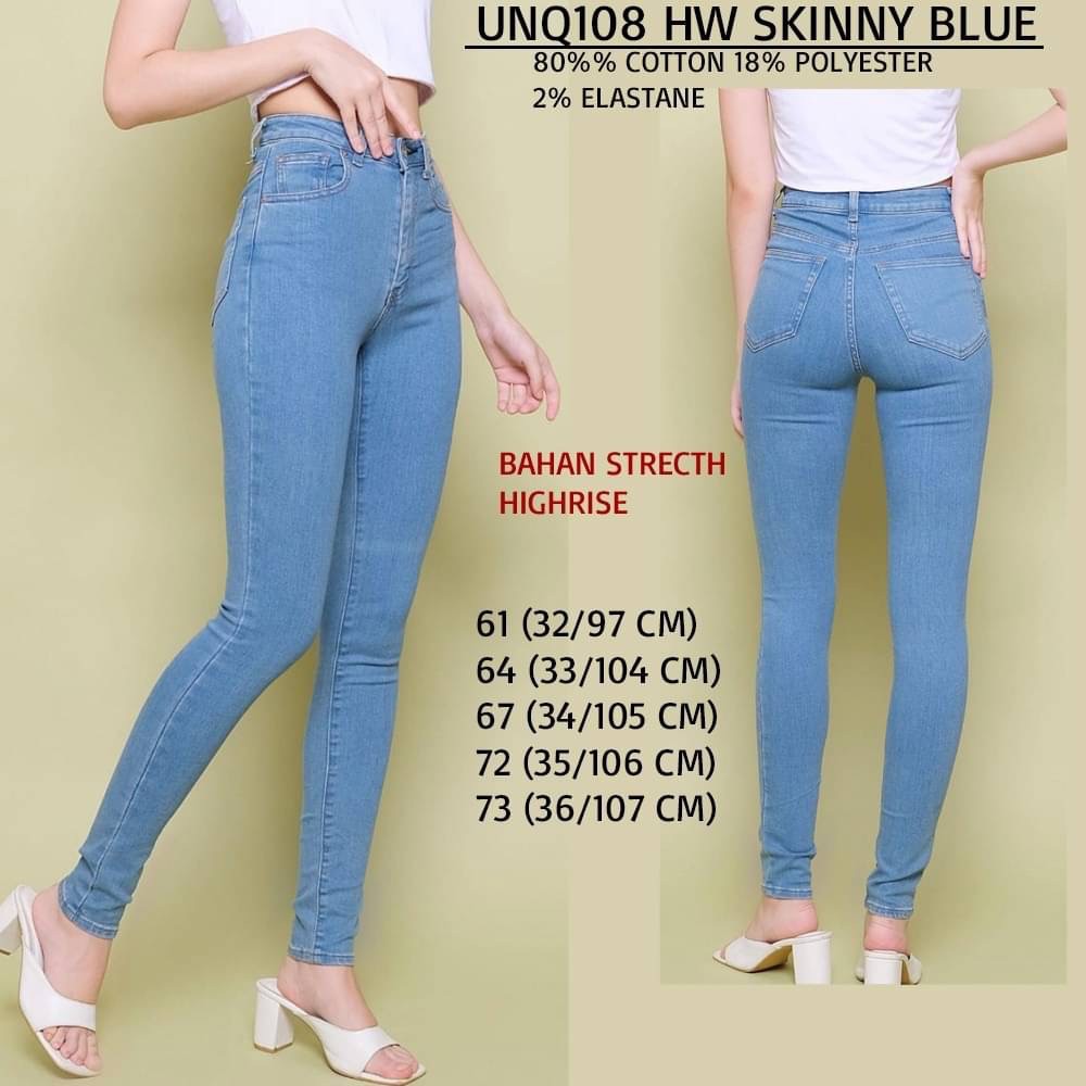 Celana Jeans Skinny Wanita Murah Uniqlo 108 HW Light/ Blue